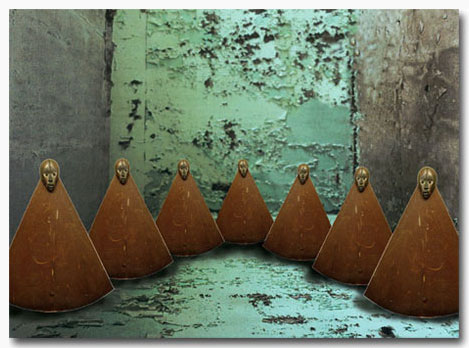 Astrid Roeken - Die Heiligen der Wiederholung (Bildmontage, Entwurf)